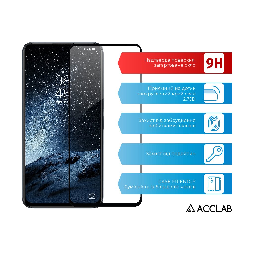Скло захисне ACCLAB Full Glue Tecno Camon 18 Premier (1283126529177) - зображення 3