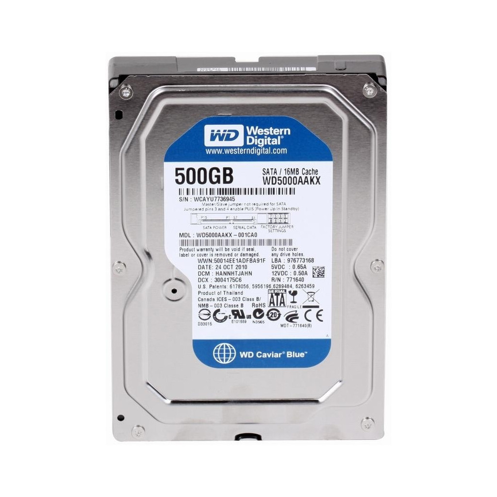 Жорсткий диск 3.5" 500Gb WD (WD5000AAKX) - зображення 1