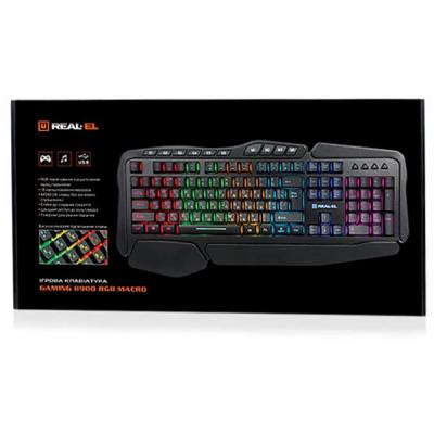 Клавіатура REAL-EL 8900 Gaming RGB Macro, black - зображення 3