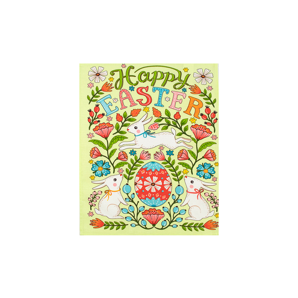 Рушник Руно Набір вафельних Великодні Зайчики з писанкою салатовий 45х60 см 3 шт (710Т_Великодні Зайчики з писанкою салатовий) - изображение 2