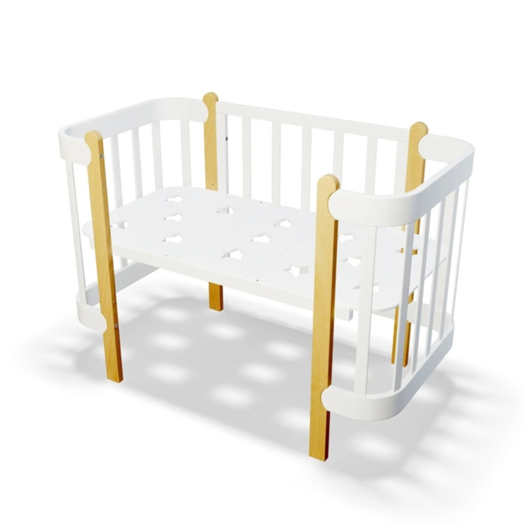 Ліжечко Ingvart трансформер Nika 60 з опускною боковинкою (60х94, 60х120) біло-натуральне (3190031017) - зображення 3