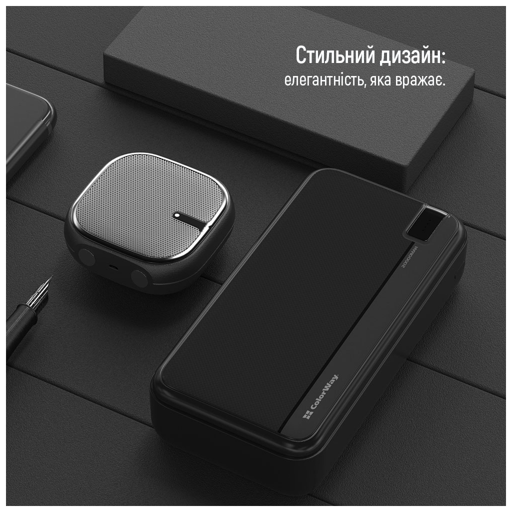 Батарея універсальна ColorWay 20 000 mAh PD/22.5W, QC/3.0, black (CW-PB200LPA4BK-PD) - зображення 5