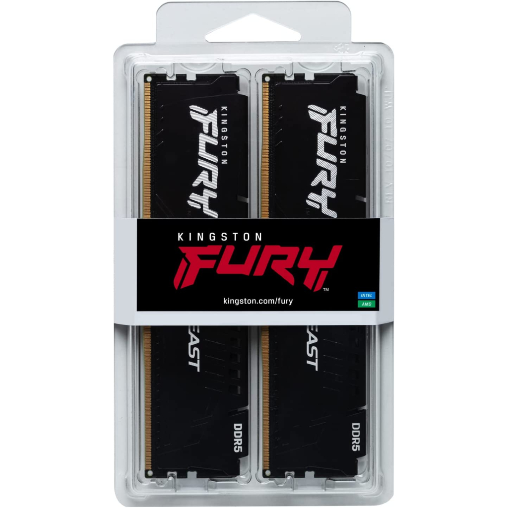 Модуль пам'яті для комп'ютера DDR5 16GB (2x8GB) 5600 MHz Beast Black Kingston Fury (ex.HyperX) (KF556C40BBK2-16) - зображення 6