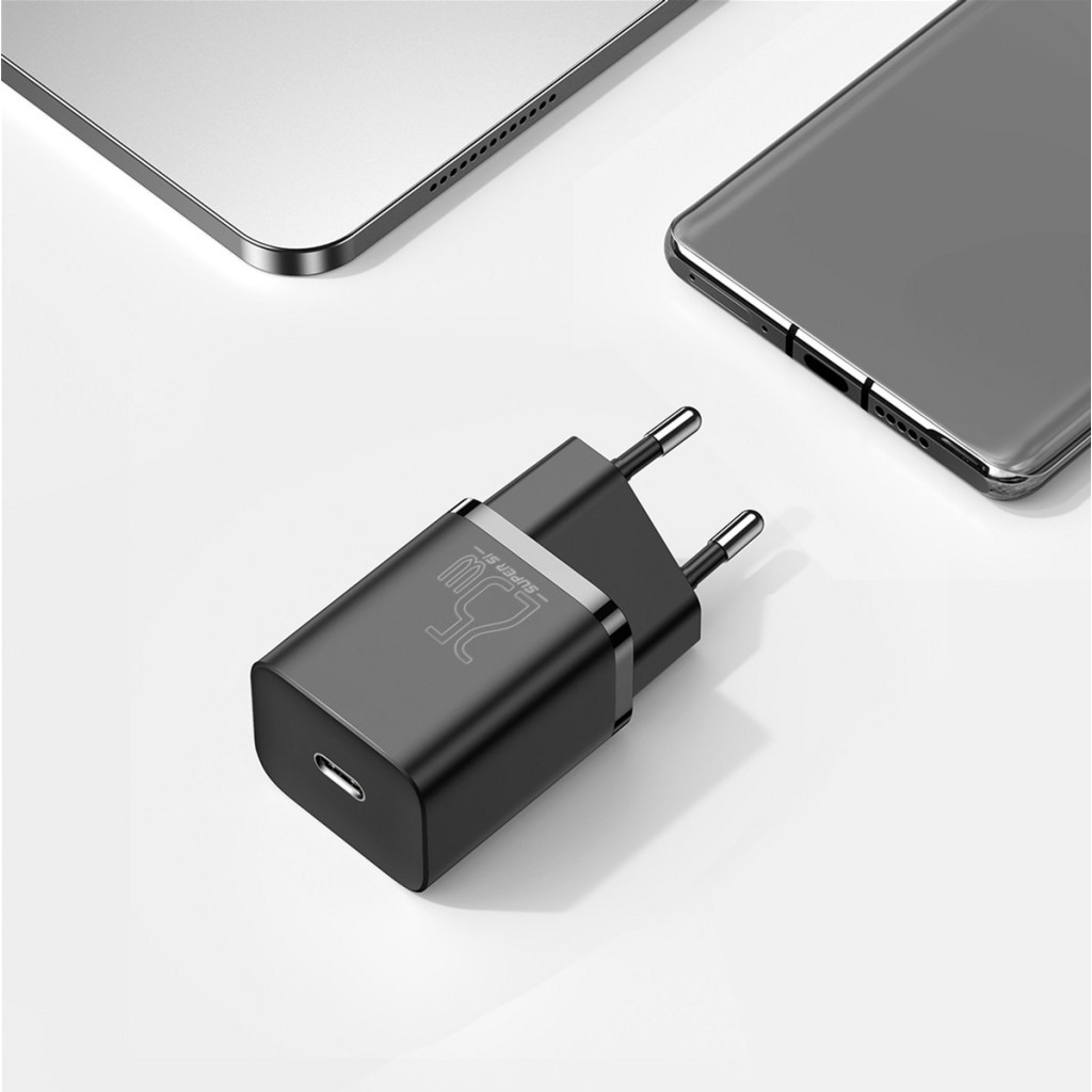 Зарядний пристрій Baseus 1xUSB 25W (USB-C) + Cable Type-C black (TZCCSUP-L01) - зображення 11