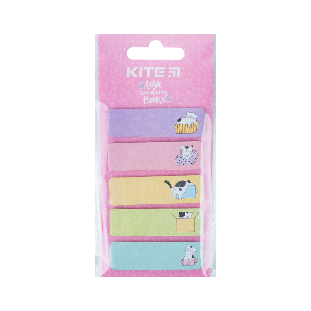 Стікер-закладка Kite паперова з малюнком Cats 100 шт, 5х20 шт (K23-480-1) - зображення 2
