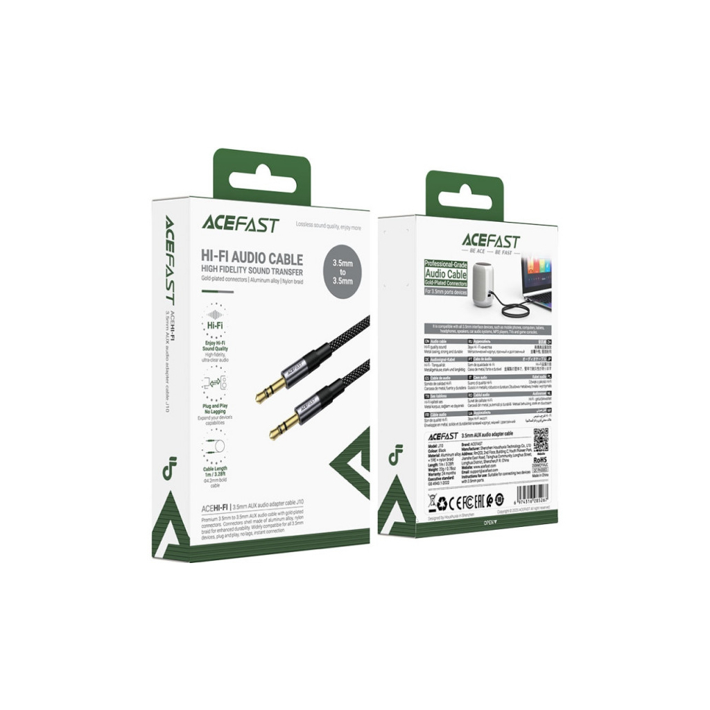 Кабель мультимедійний 3.5mm M to 3.5mm M 1.0m black Acefast (6974316285267) - picture 4