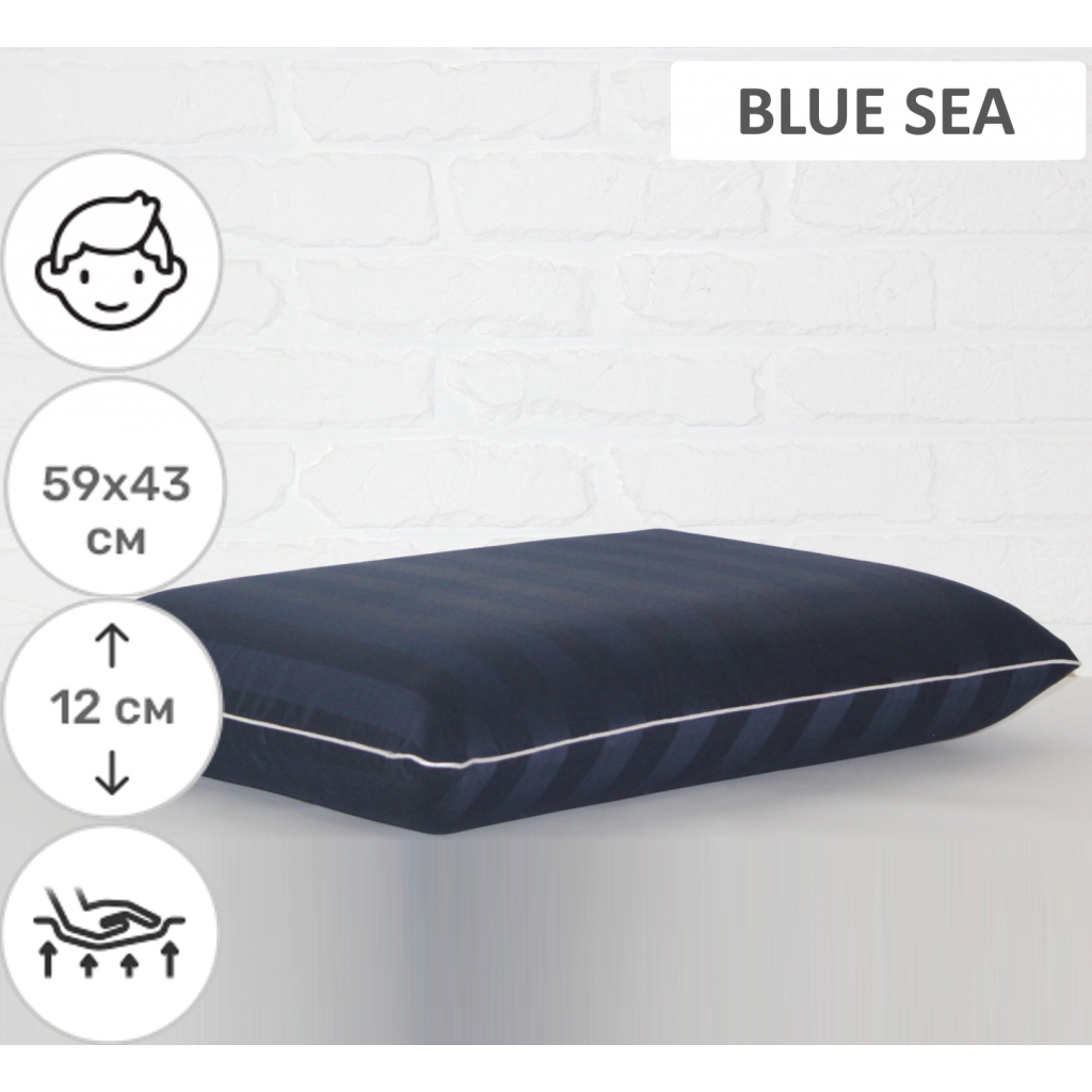 Подушка MirSon ортопедична 6055 Delicate satin Ocean Men 59х43х12 (2200003261783) - зображення 2