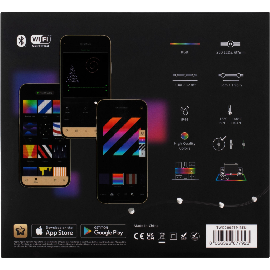 Гірлянда Twinkly Smart LED Dots Lights RGB 200 Gen II, IP44, 10м, прозорий (TWD200STP-BEU) - зображення 5