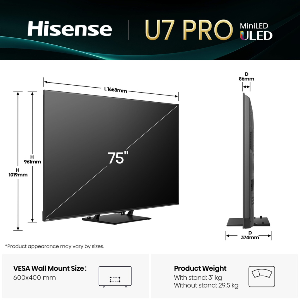 Телевізор Hisense 75U7Q PRO - зображення 2