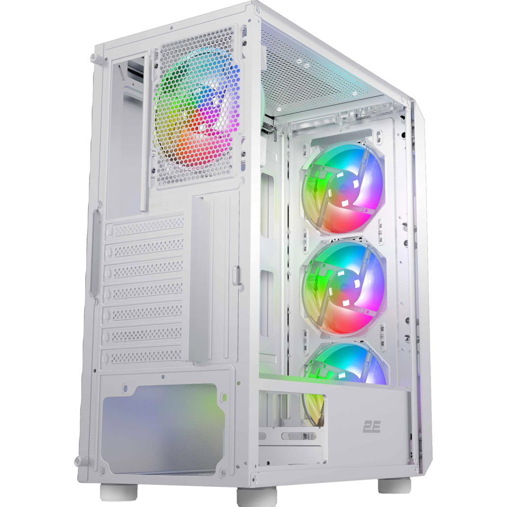 Корпус 2E Gaming Hexagon G338W, без БЖ, 2xUSB 3.0, 1xUSB Type-C, 1x120mm, 3x120mm ARGB, TG Side Panel, AT (2E-G338W) - зображення 6