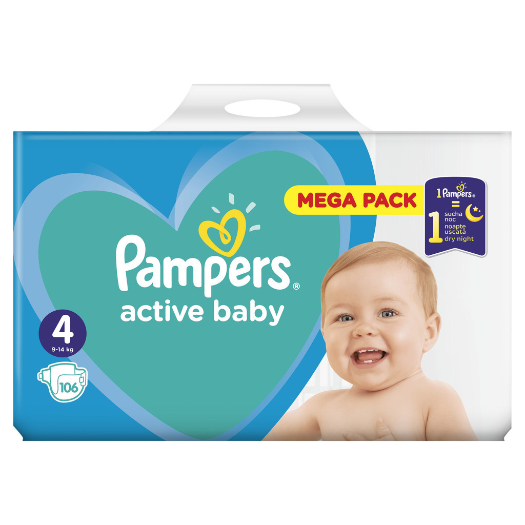 Підгузки Pampers Active Baby Maxi 4 (9-14 кг) 106 шт. (8001090951014) - зображення 2