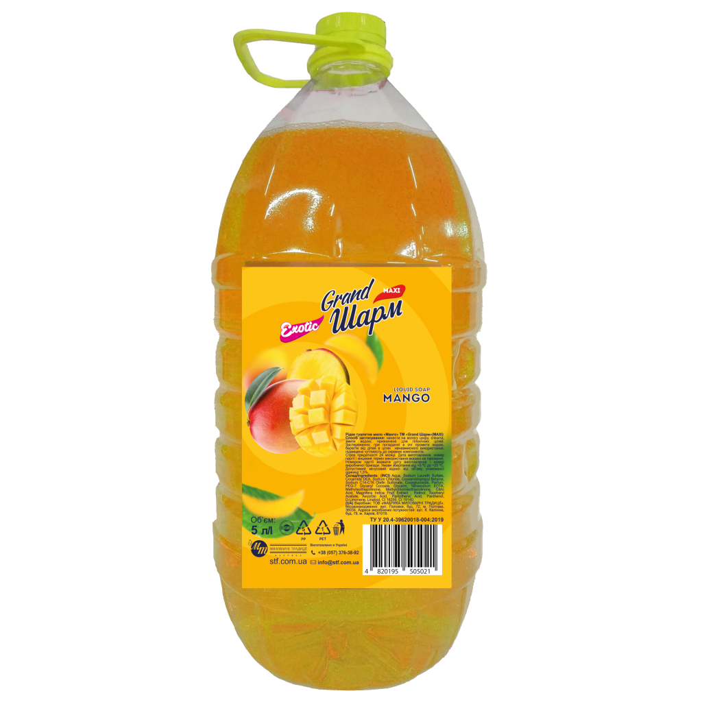 Рідке мило Grand Шарм Манго ПЕТ 5 л (4820195505021) - изображение 1