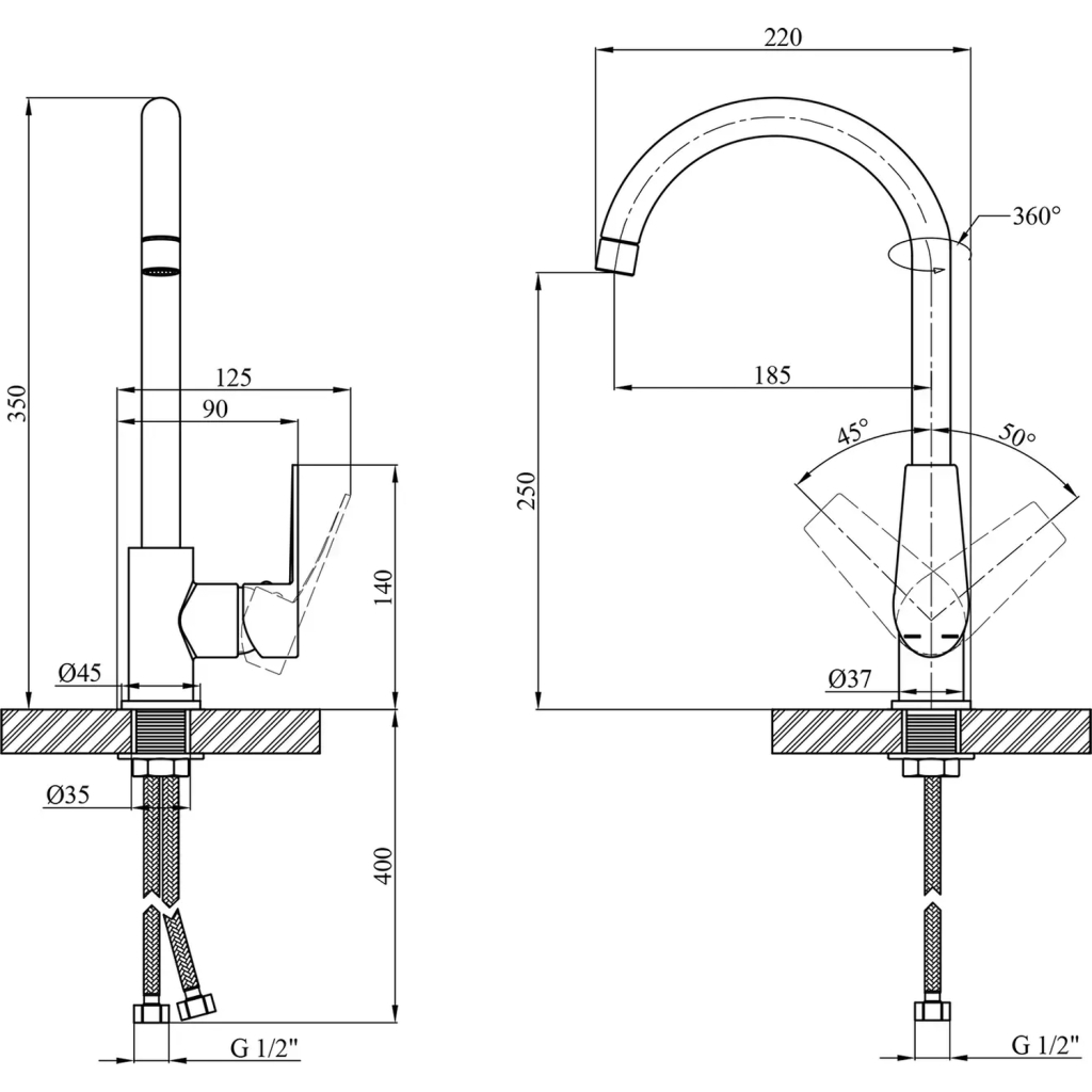 Змішувач Kroner Eifel-C030 (CV023618) - зображення 8
