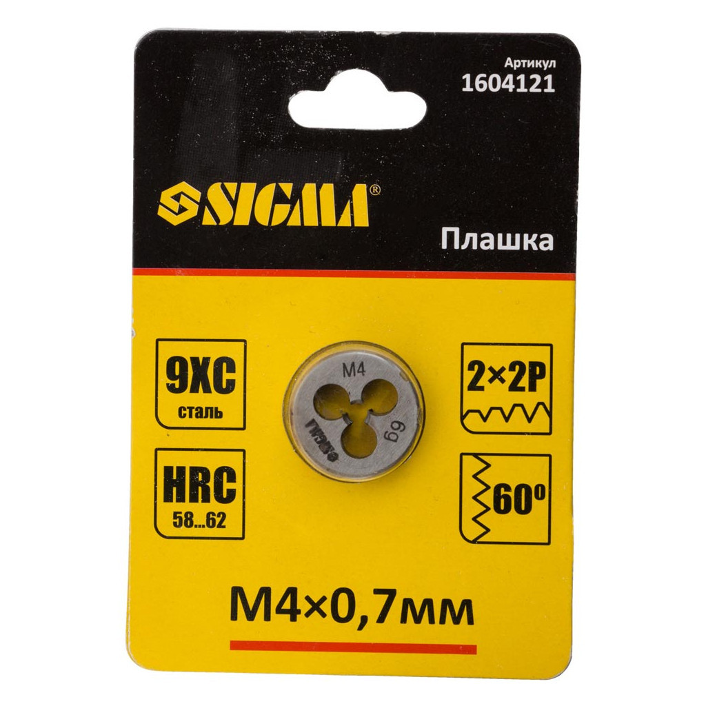 Плашка Sigma М4x0.7мм (1604121) - зображення 3