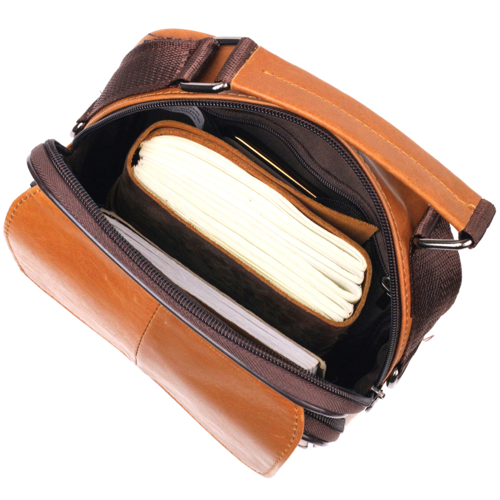 Сумка Vintage Чоловіча з ручкою шкіряна Руда (21273) - зображення 7