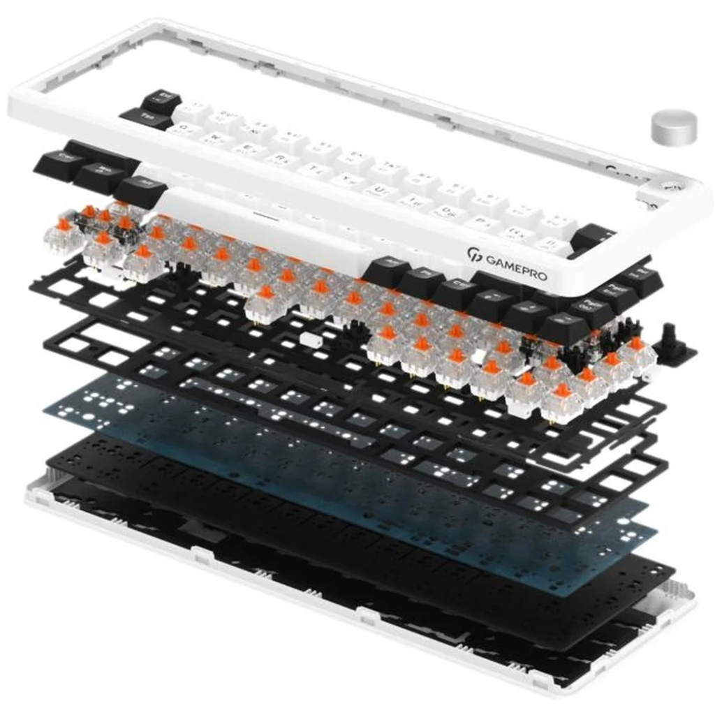 Клавіатура GamePro Asgard Valhalla MK210W Pro 65 RGB Wireless/Bluetooth/USB White (MK210W Pro) - зображення 4