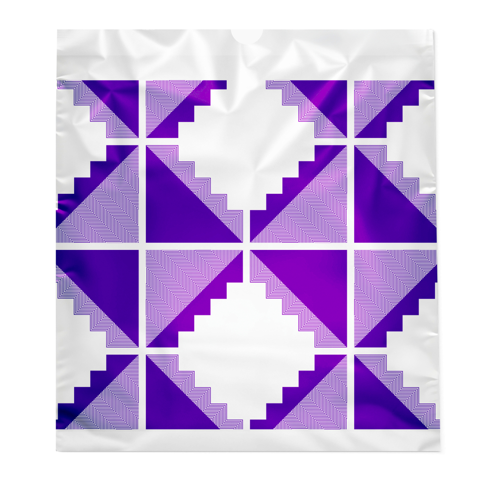 Пакети для сміття Добра Господарочка Із затяжками Колекція Вибійка Біло-фіолетові 60 л 10 шт. (4820086524063) - зображення 2