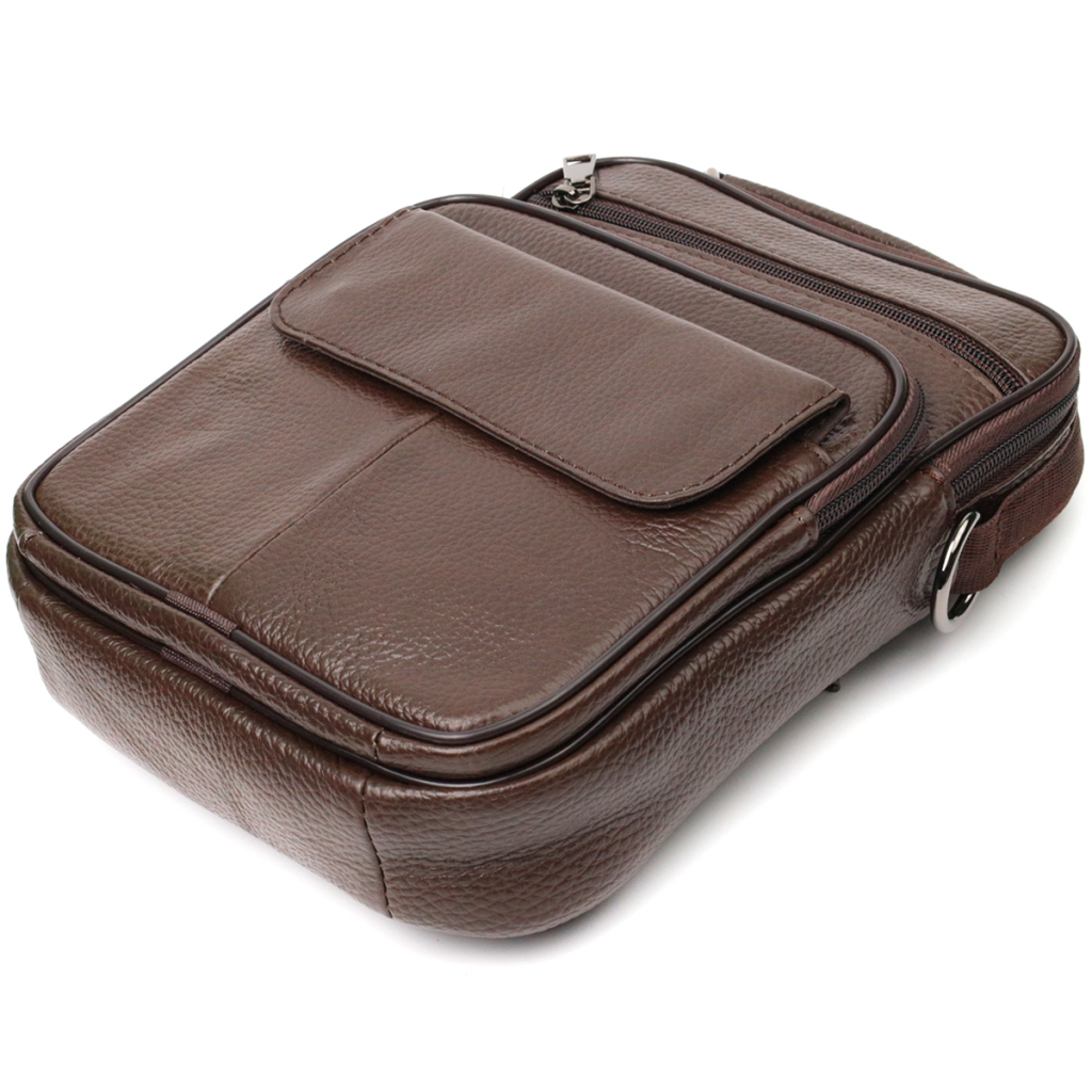 Сумка Vintage Вертикальна чоловіча з натуральної шкіри Коричнева (21952) - зображення 3