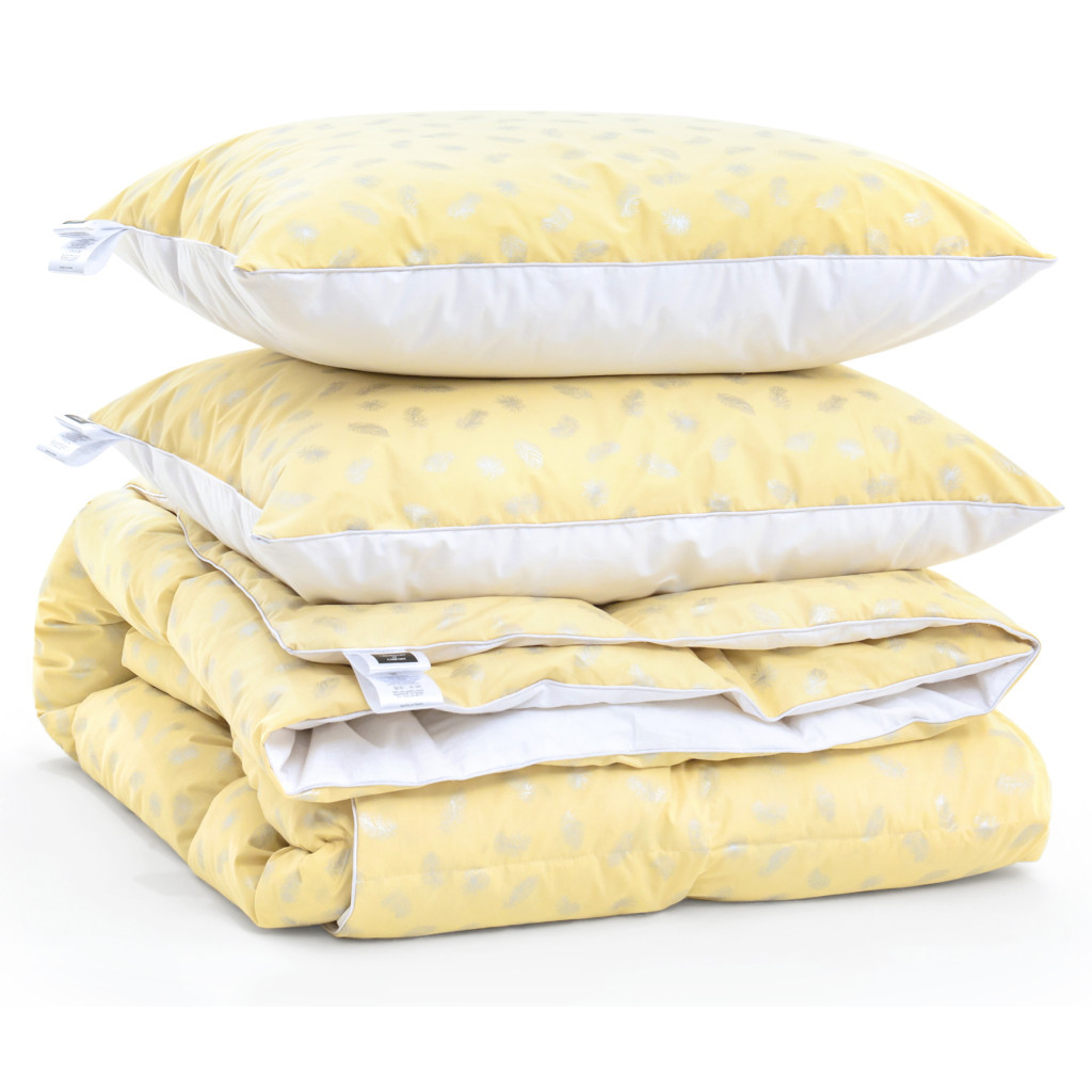 Ковдра MirSon Набір пуховий №2103 Bio-Beige Зима 90% пух 140х205 + подушки 50х70 2 шт середні (2200003021738) - зображення 4