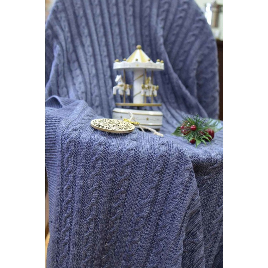 Плед Прованс Soft коси Синій меланж 140x180 см (11682) - зображення 2