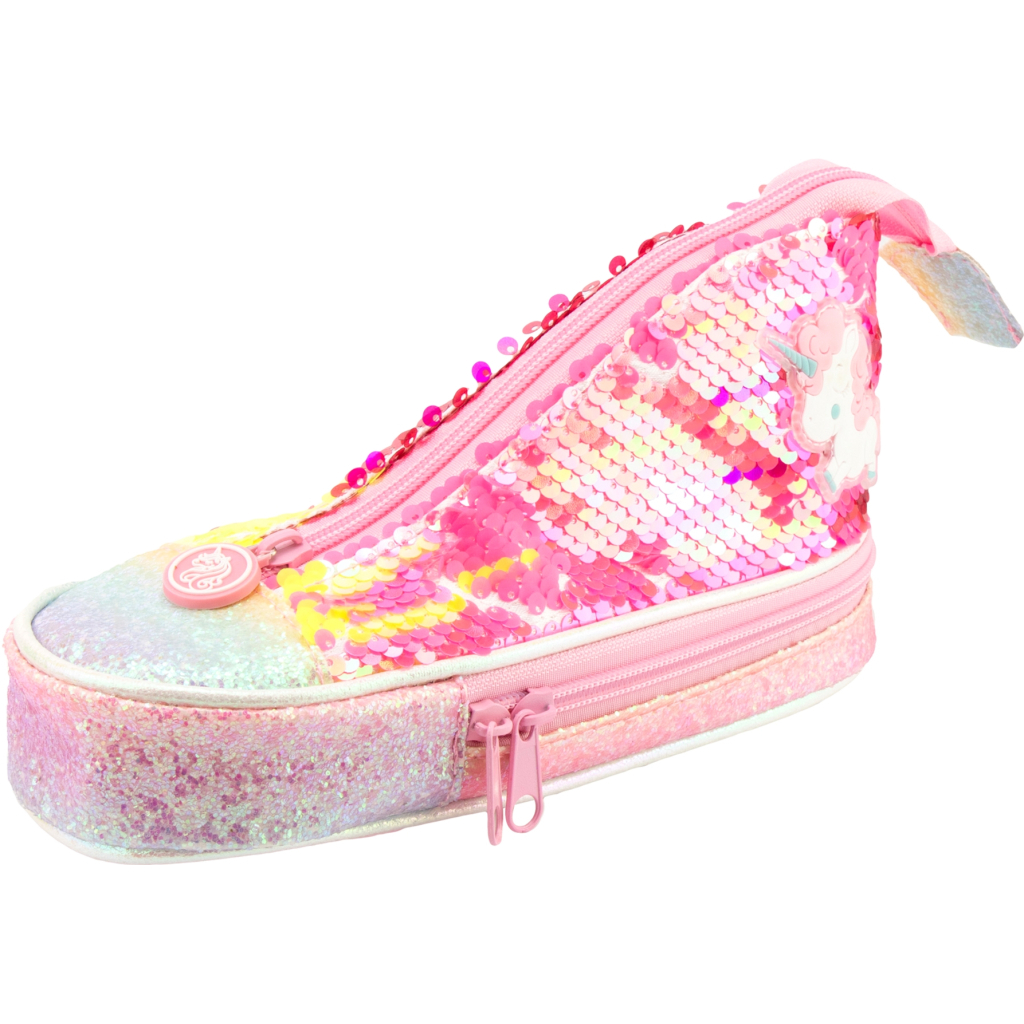 Пенал Cool For School у формі кеда з паєтками 2 відділення Жовтий (5987-yellow) - зображення 1