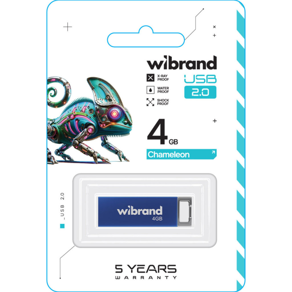 USB флеш накопичувач Wibrand 4GB Chameleon Blue USB 2.0 (WI2.0/CH4U6U) - зображення 2