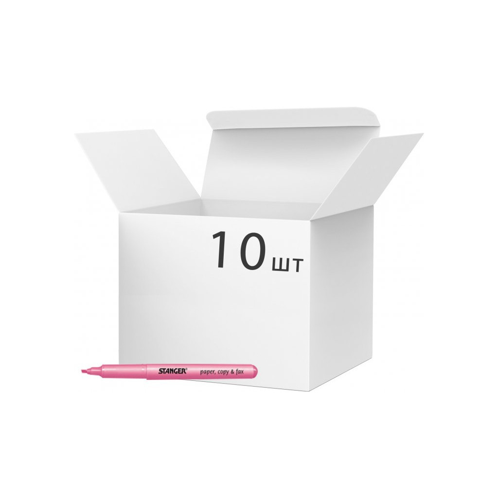 Маркер Stanger текстовий, 1-3 мм рожевий 10 шт (MARKER-TXT-ST-PENP10) - зображення 1