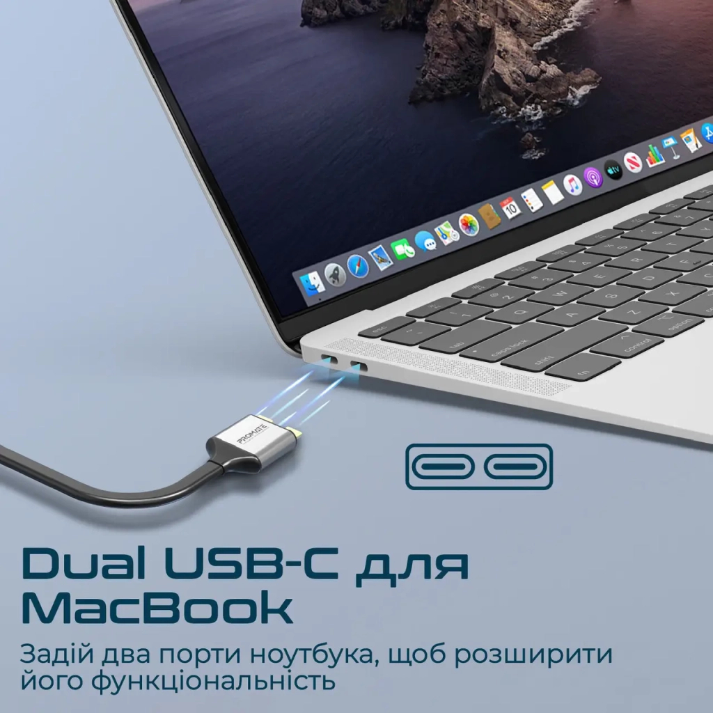 Концентратор Promate USB Hub 13 ports versahub-mst.grey (versahub-mst.grey) - зображення 4