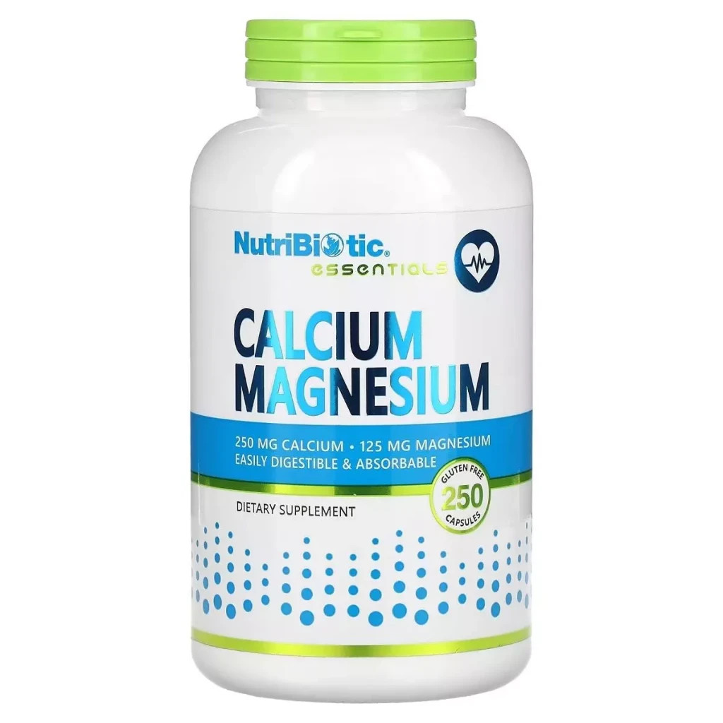 Мінерали NutriBiotic Кальцій та Магній, Calcium Magnesium, 250 капсул (NBC-00611) - зображення 1