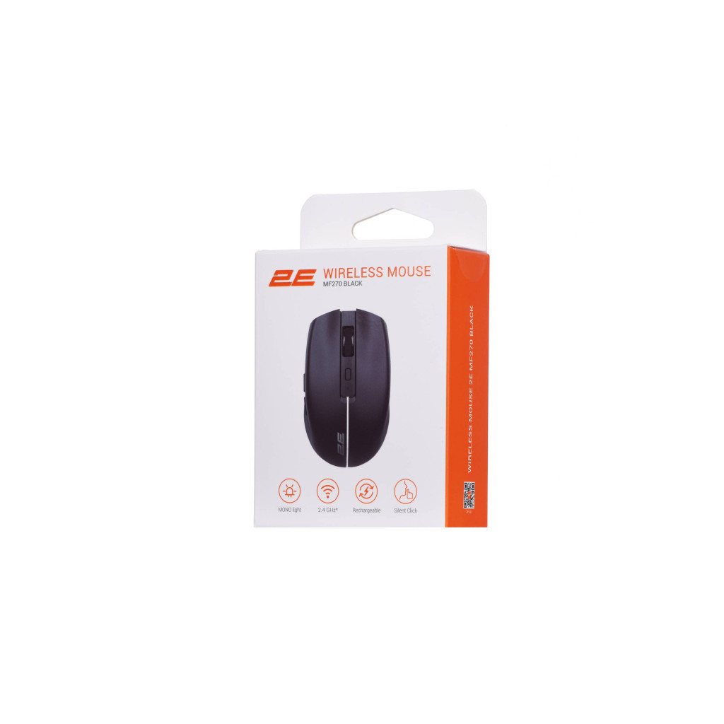Мишка 2E MF270 Silent Rechargeable Wireless Black (2E-MF270WBK.) - зображення 2