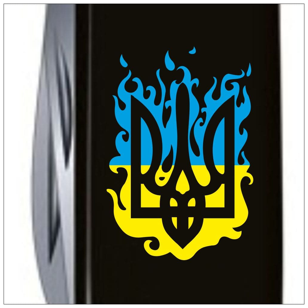 Ніж Victorinox Huntsman Ukraine Black "Вогняний Тризуб" (1.3713.3_T0316u) - изображение 4