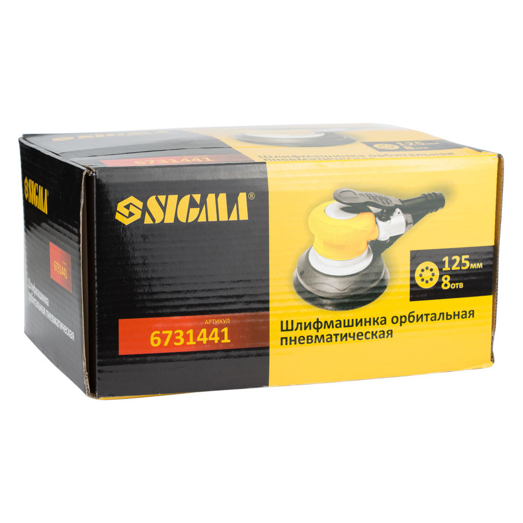 Шліфувальна машина Sigma пневматична орбітальна з пилозбірником 125мм (6731441) - зображення 12