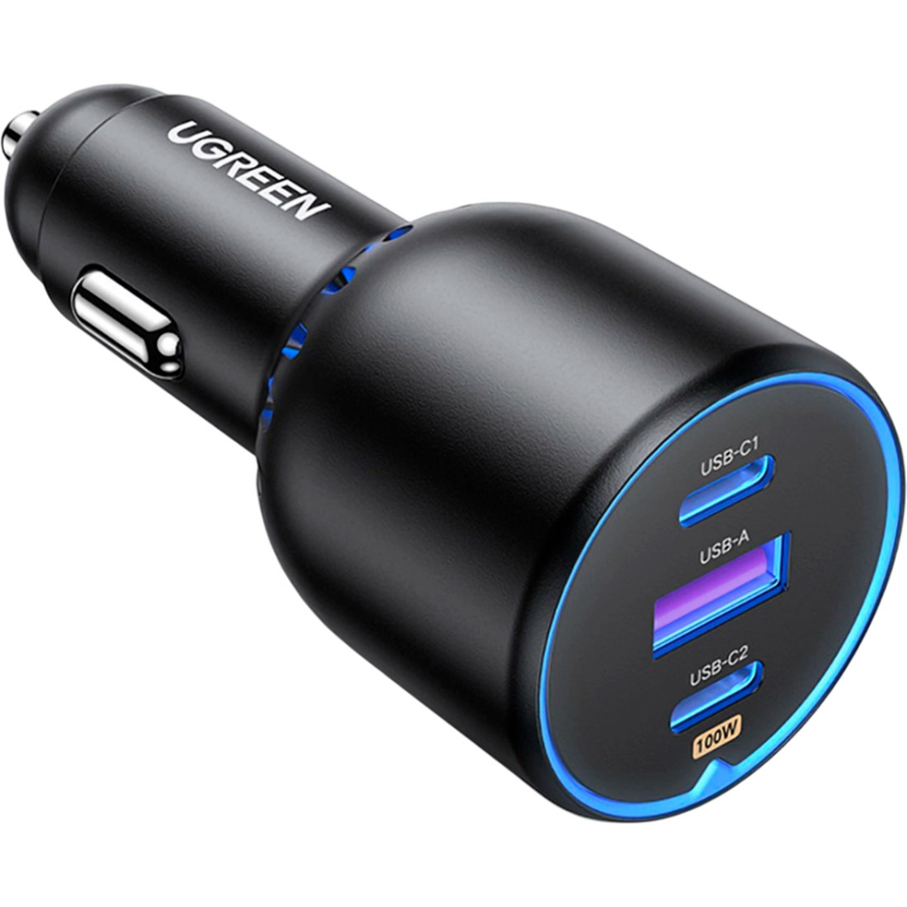 Зарядний пристрій Ugreen 3xUSB 130W (2xUSB-C+USB-A) QC 3.0 black (CD293) (90413) - зображення 2