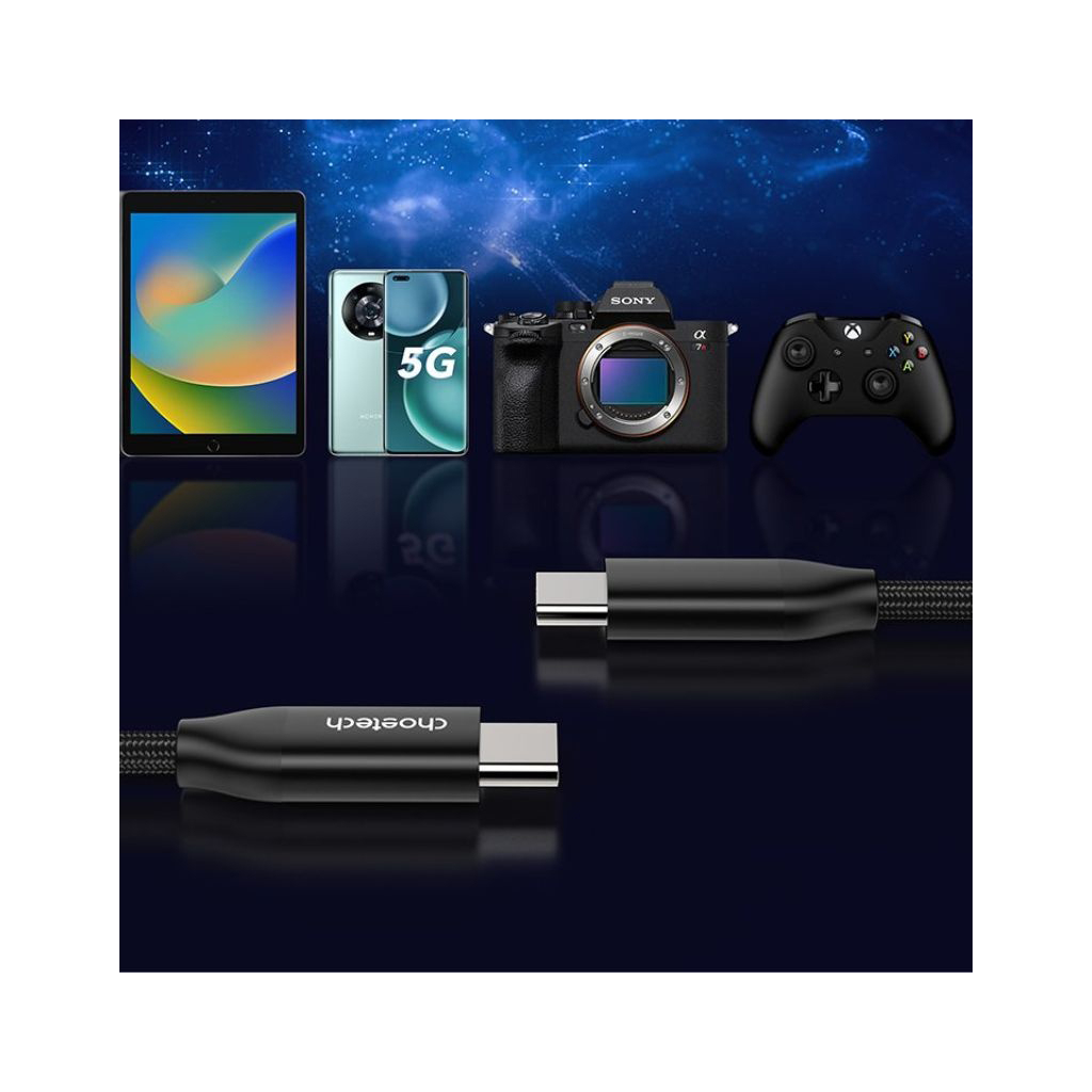 Дата кабель USB-C to USB-C 1.2m USB 3.1 Gen2 240W (50V/5A) Choetech (XCC-1035) - зображення 5