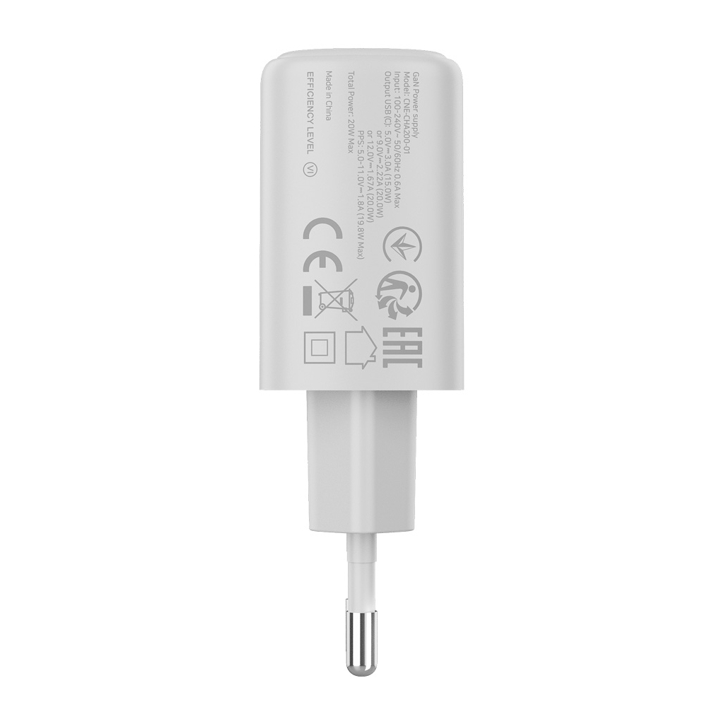 Зарядний пристрій Canyon OnCharge 200 20W 1xPD EU White (CNE-CHA200-01) - зображення 4
