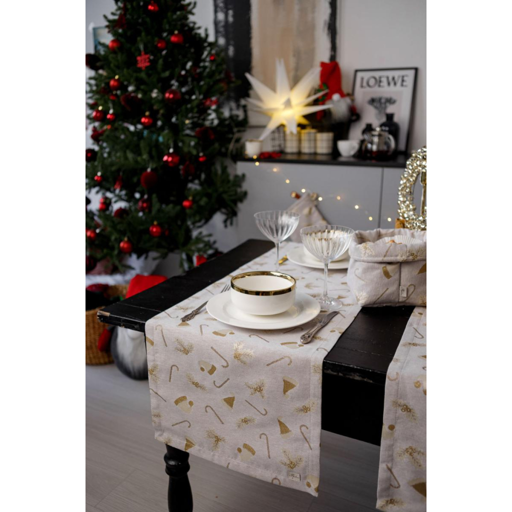 Доріжка на стіл Прованс Шапочки на бежевому 40х140 см (036818) - зображення 4