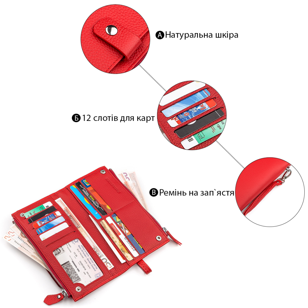 Гаманець ST Leather Червоний (18381) - зображення 4