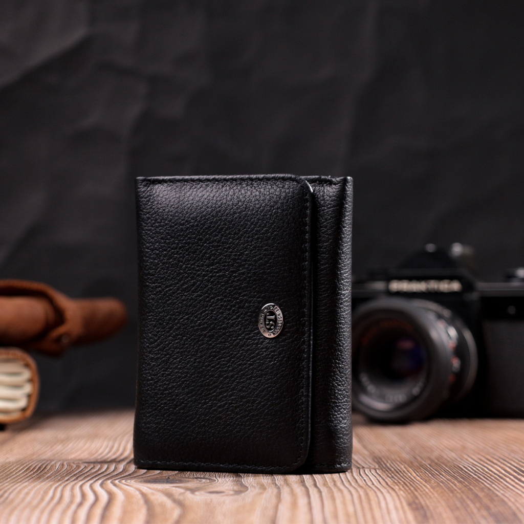 Гаманець ST Leather З натуральної шкіри Чорний (19477) - зображення 8