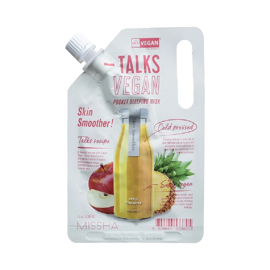 Маска для обличчя Missha Talks Vegan Squeeze Pocket Sleeping Mask Skin Smoother 10 г (8809643533805) - зображення 1