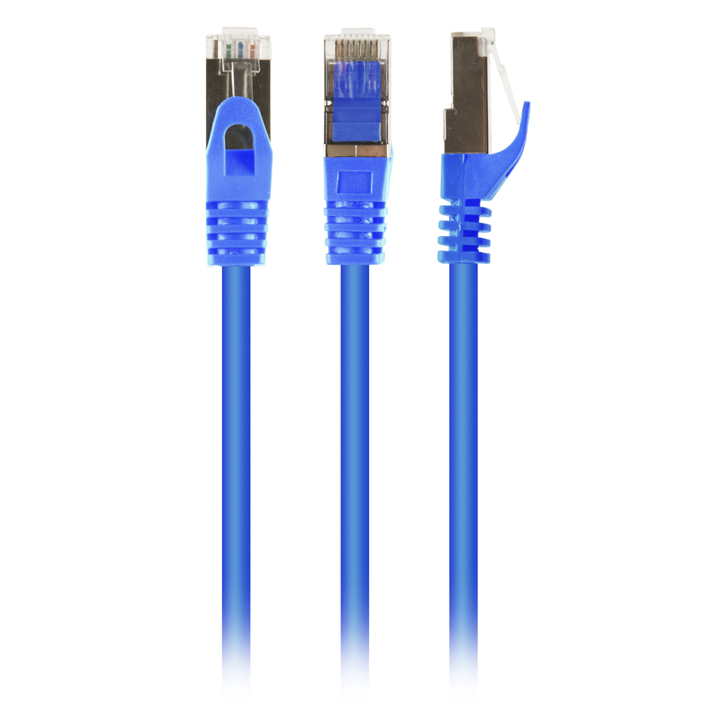 Патч-корд 0.25м S/FTP Cat 6A CU LSZH blue Cablexpert (PP6A-LSZHCU-B-0.25M) - изображение 1