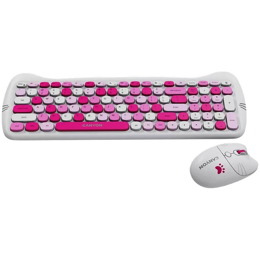 Комплект Canyon HSET-W6 Kitty Edition Wireless UA Pink (CNS-HSETW6PK) - зображення 3