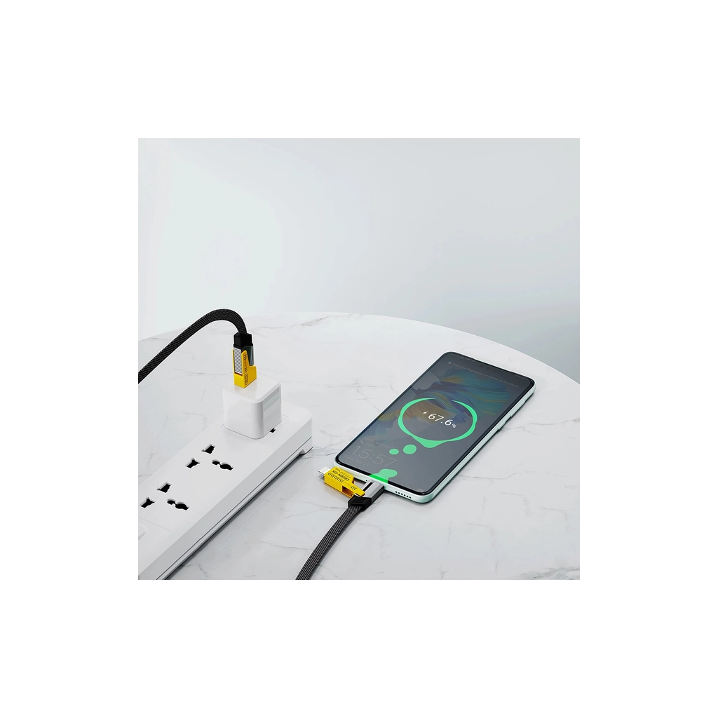 Дата кабель USB-C + USB A to USB-C + Lightning XO (NB283-CAI.gray) - зображення 4