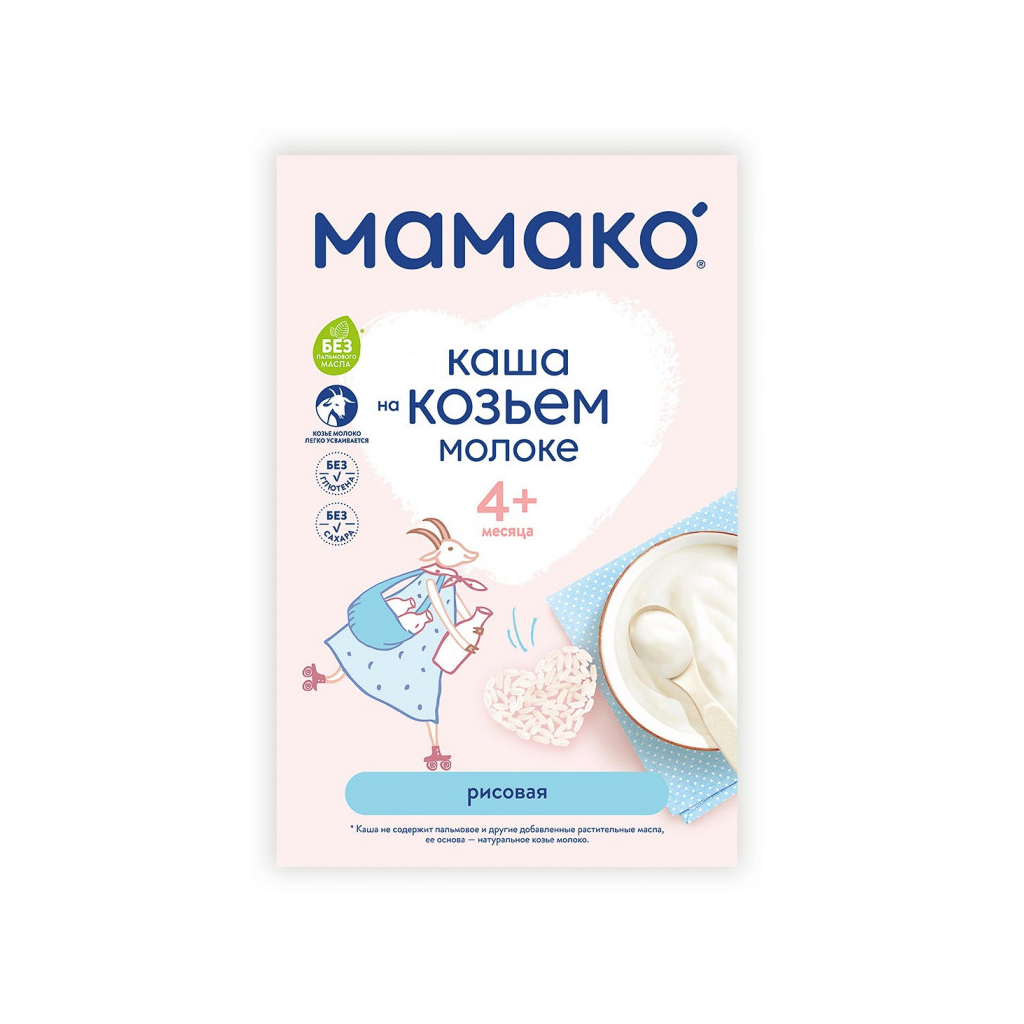 Дитяча каша MAMAKO на козячому молоці рисова 200 г (4607088795789) - изображение 4