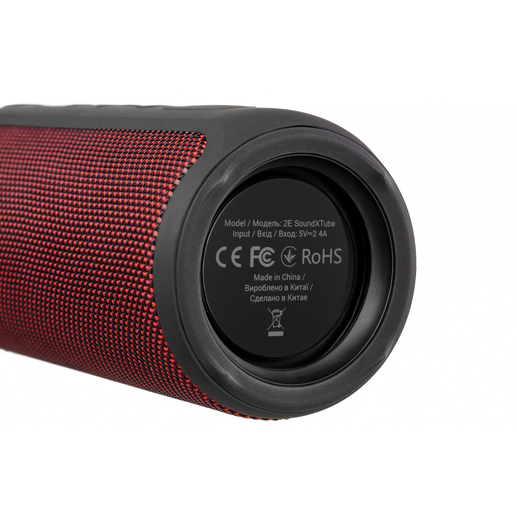 Акустична система 2E SoundXTube TWS MP3 Wireless Waterproof Red (2E-BSSXTWRD) - зображення 6