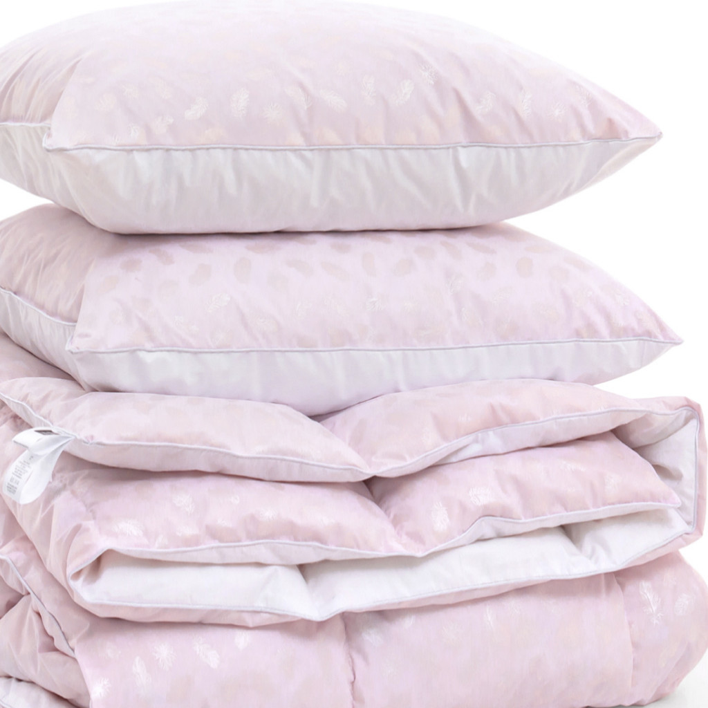 Ковдра MirSon Набір №2171 Bio-Pink Зима 90% пух 172х205 + подушки (2200003025682) - зображення 1
