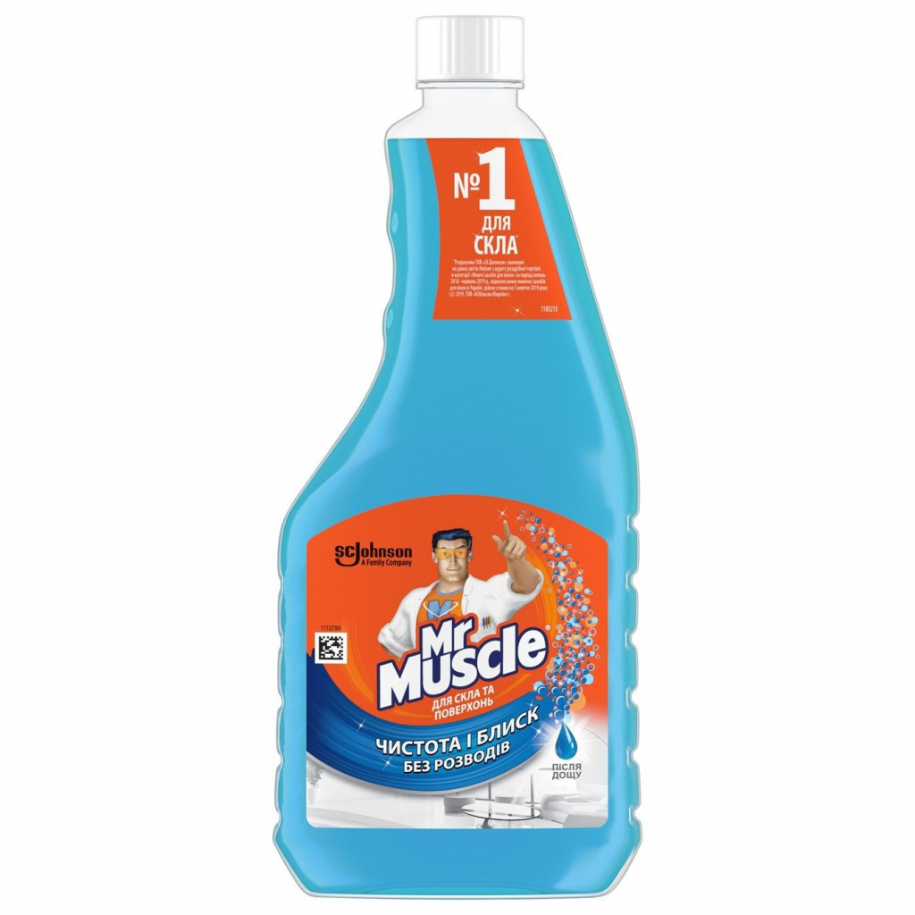 Засіб для миття скла Mr Muscle зі спиртом Після дощу змінний блок 500 мл (4823002001020) - зображення 1