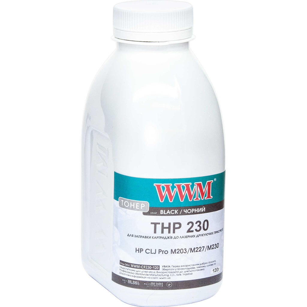Тонер WWM HP LJ Pro M203/M227/M230, 120г Black (WWM-CF230-120) - зображення 1