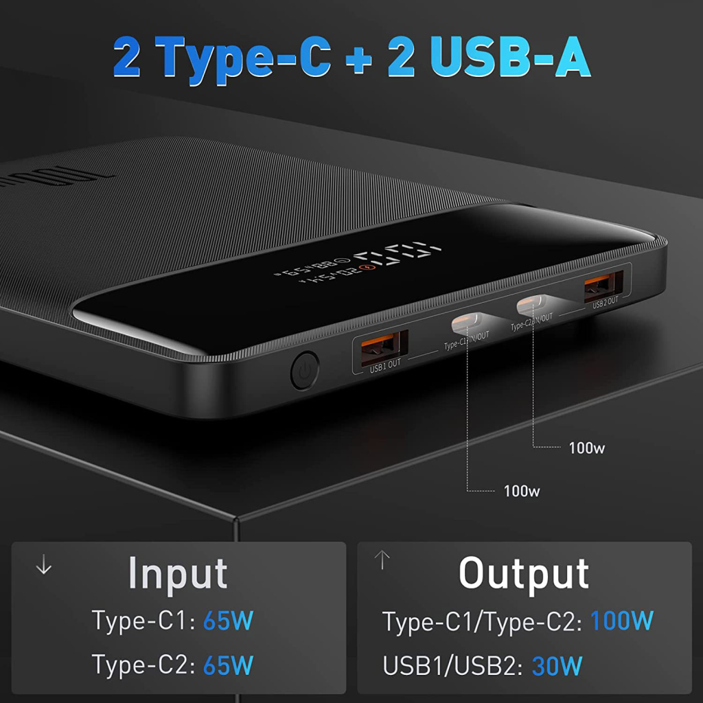 Батарея універсальна Baseus Blade Digital Display 20000mAh PD/100W, Black (PPDGL-01, PPBLD100-S) (PPBL000201) - зображення 3