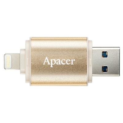 USB флеш накопичувач Apacer 128GB AH190 Gold USB 3.1/Lightning (AP128GAH190C-1) - зображення 4