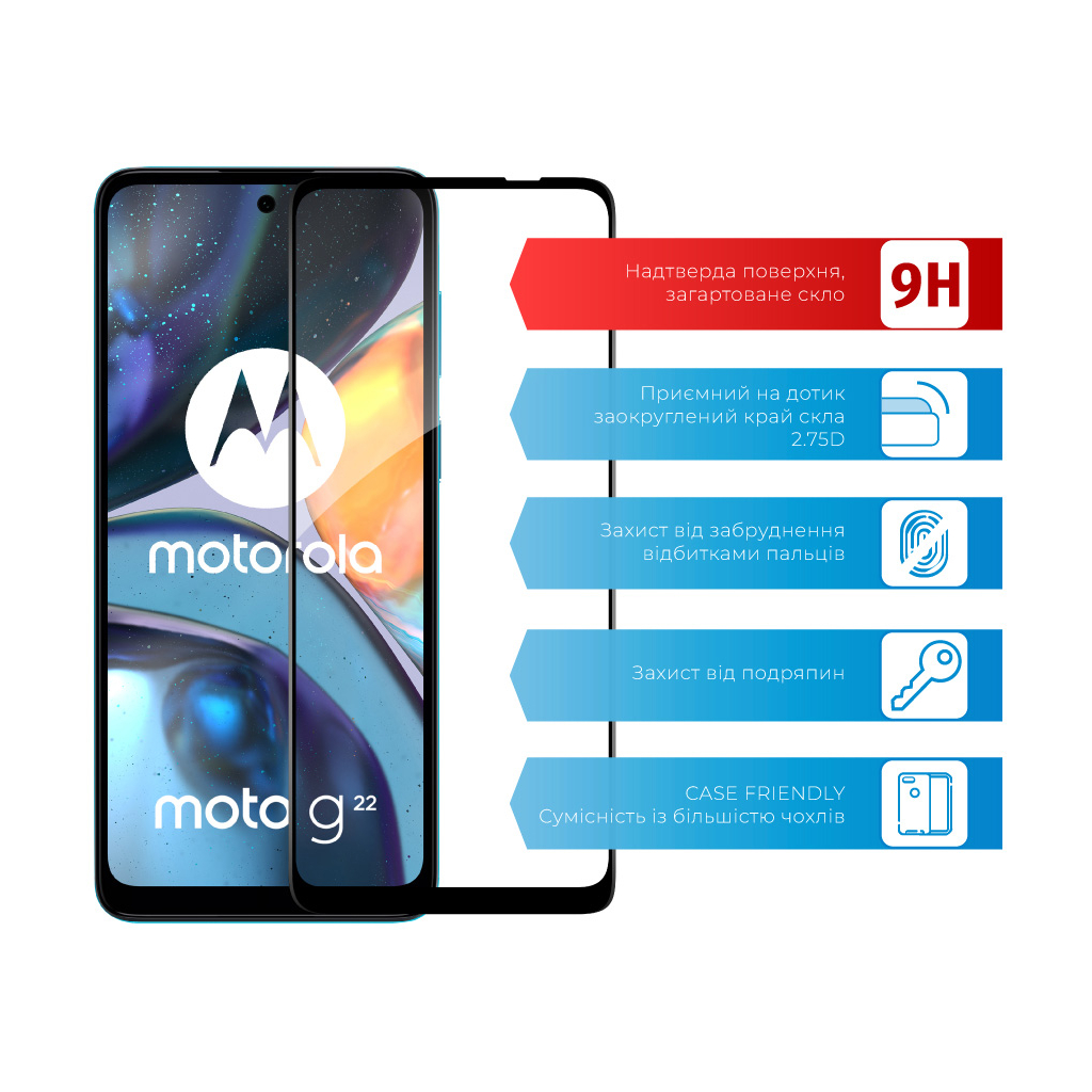 Скло захисне ACCLAB Full Glue MOTO G22 (1283126542206) - зображення 2